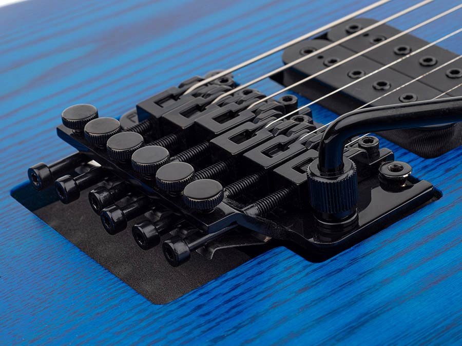 mahogany + ash electric guitar, transparent blue satin - Afbeelding 7
