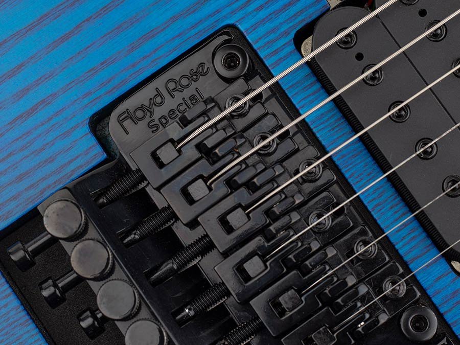 mahogany + ash electric guitar, transparent blue satin - Afbeelding 8