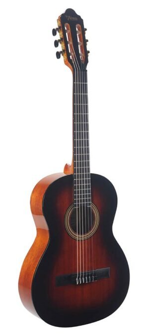 classic guitar with hybrid neck 3/4, sitka spruce & mahogany, classic sunburst high gloss