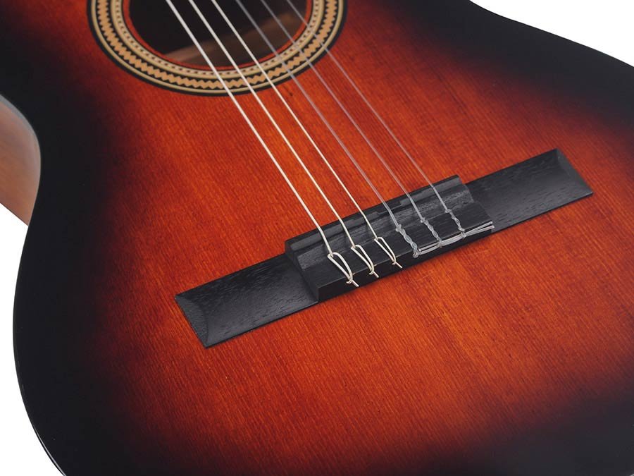 classic guitar with hybrid neck 3/4, sitka spruce & mahogany, classic sunburst high gloss - Afbeelding 6
