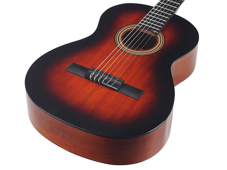 classic guitar with hybrid neck 3/4, sitka spruce & mahogany, classic sunburst high gloss - Afbeelding 7