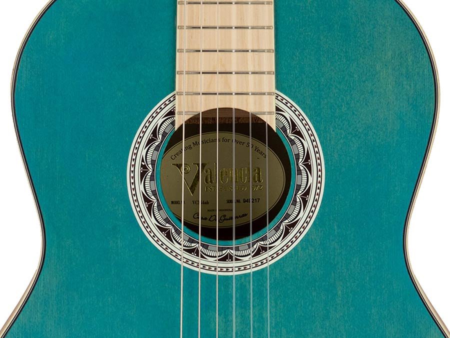 Valencia Series 300 Klassieke gitaar 4/4, sitka spruce mahogany, aqua blue - Afbeelding 5