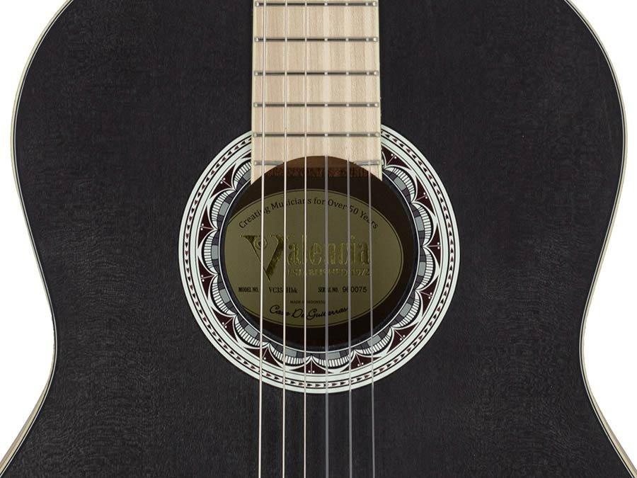 classic guitar with hybrid neck 4/4, sitka spruce & mahogany, black - Afbeelding 5
