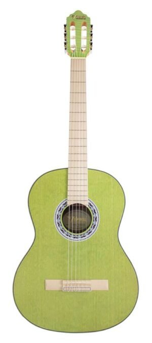 classic guitar with hybrid neck 4/4, sitka spruce & mahogany, green