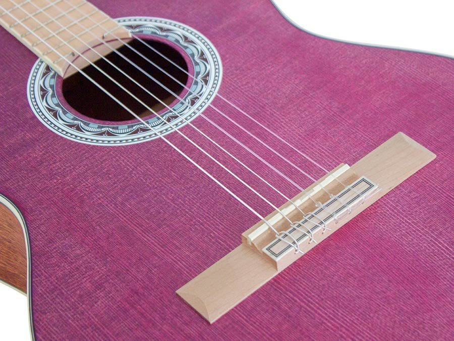 classic guitar with hybrid neck 4/4, sitka spruce & mahogany, purple - Afbeelding 4