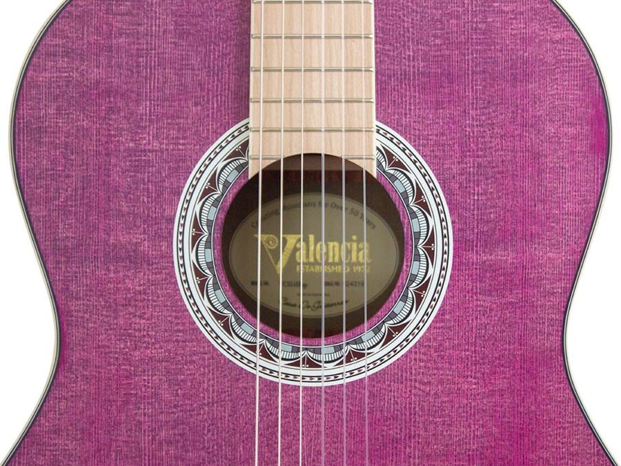 classic guitar with hybrid neck 4/4, sitka spruce & mahogany, purple - Afbeelding 5