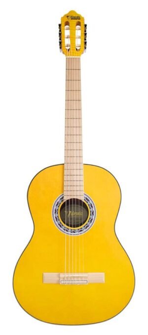 classic guitar with hybrid neck 4/4, sitka spruce & mahogany, yellow