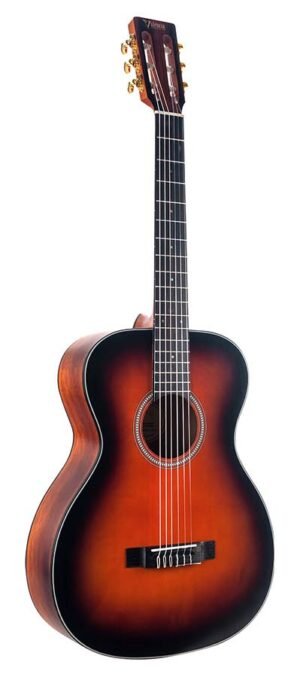 nylon string auditorium guitar, sitka spruce & nato, classic sunburst