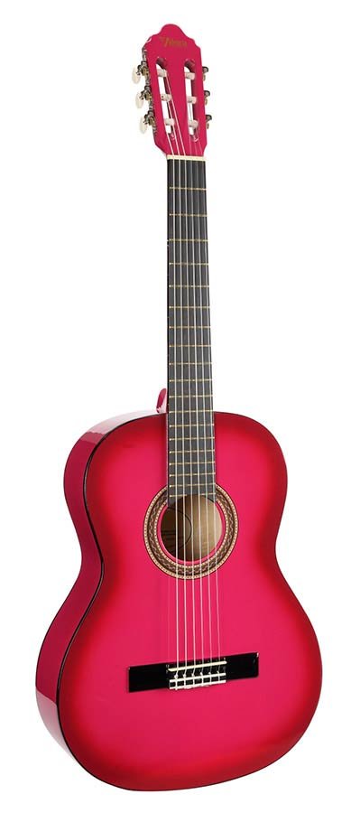 classic guitar, linden body, maple fb, pink sunburst