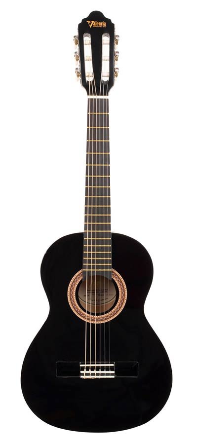 classic guitar 1/2, linden body, maple fb, black - Afbeelding 2