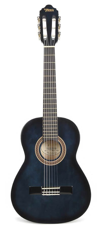 classic guitar 1/2, linden body, maple fb, blue sunburst - Afbeelding 3