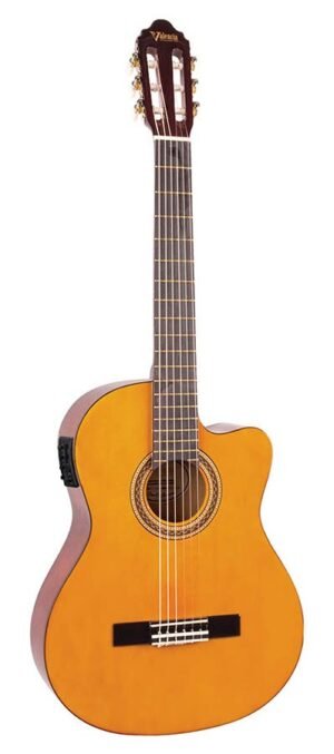 classic guitar, linden body, maple fb, with cutaway and EQ, natural glossy