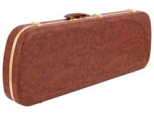 Deluxe Series case for Jazzmaster/Jaguar, Eyeglass style, orange plush interior, gold hardware