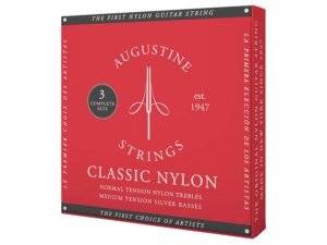 Red string set classic, regular tension trebles & medium tension basses - 3-PACK