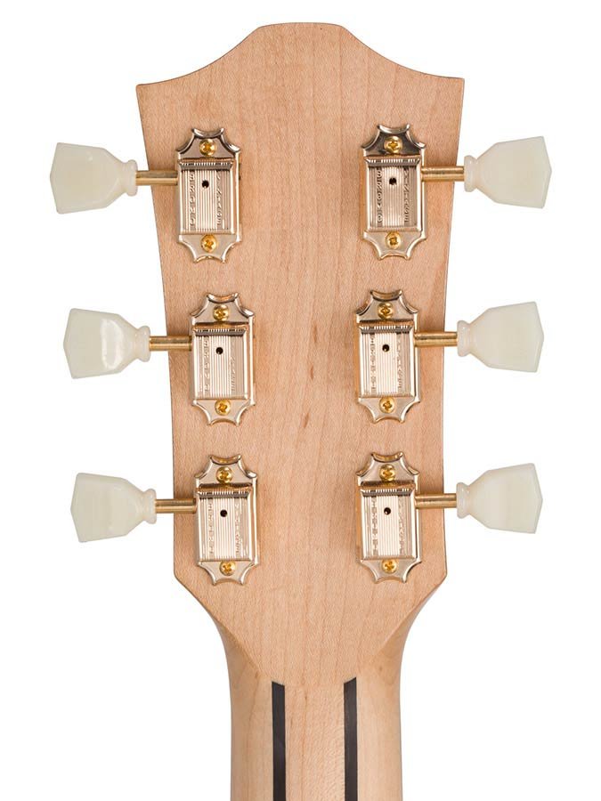 jumbo guitar with solid spruce top, maple b&s, amara ebony fb, with deluxe gigbag and wooden stand - Afbeelding 15