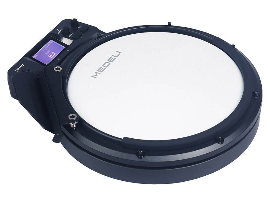 portable digital drum coach/extension pad, 10" mesh head, Bluetooth, 55 sounds,+ dual trigger input