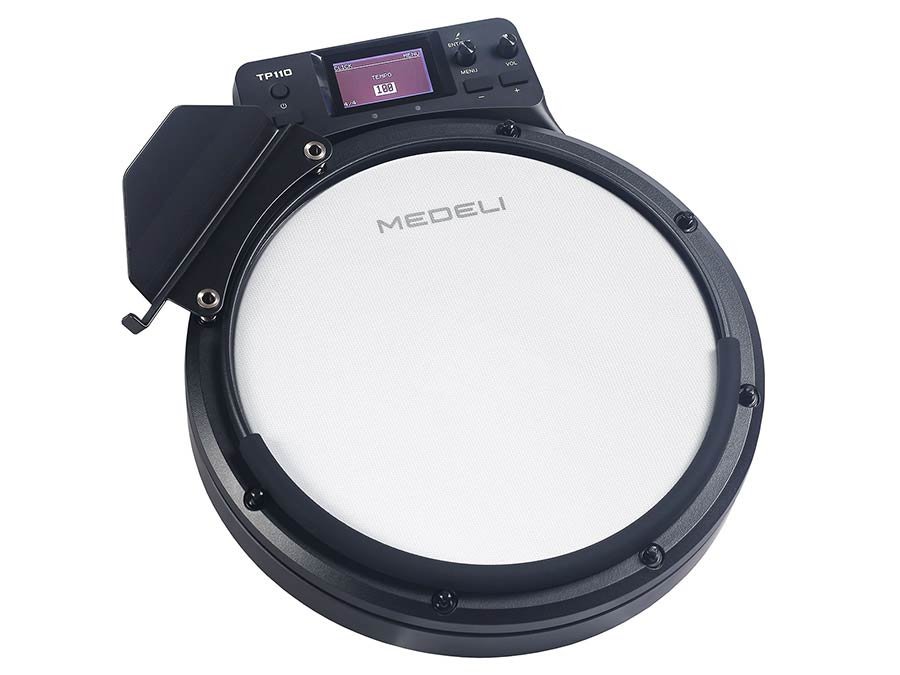 portable digital drum coach/extension pad, 10" mesh head, Bluetooth, 55 sounds,+ dual trigger input - Afbeelding 2