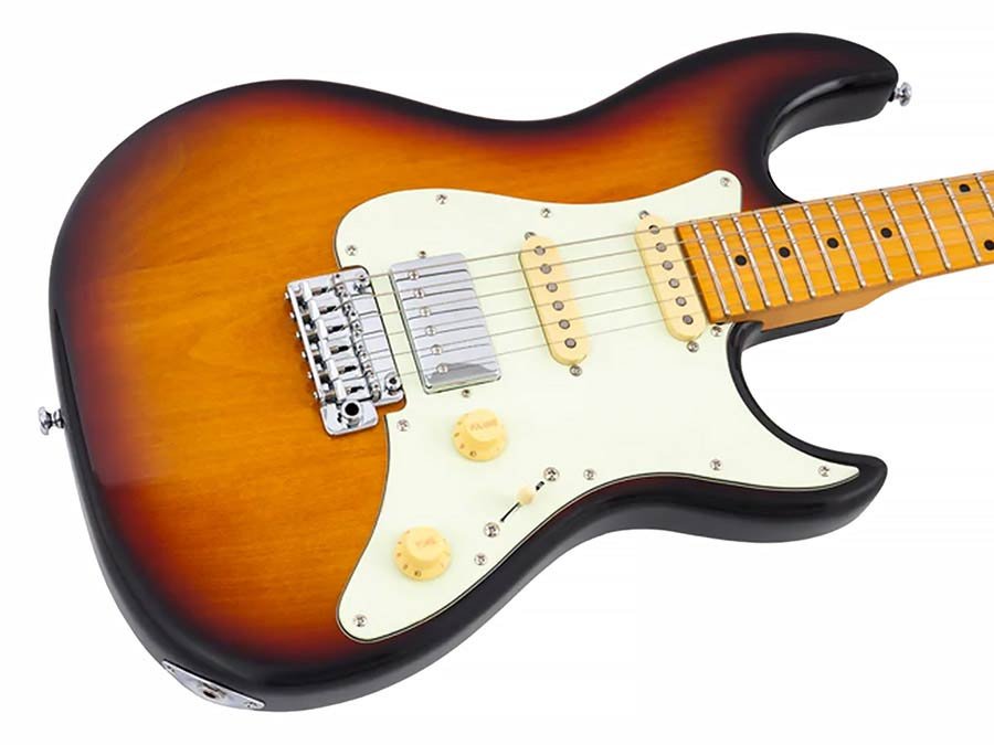 alder electric guitar S-style 3 tone sunburst - Afbeelding 4