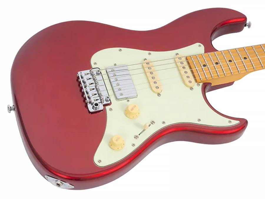 alder electric guitar S-style candy apple red - Afbeelding 4
