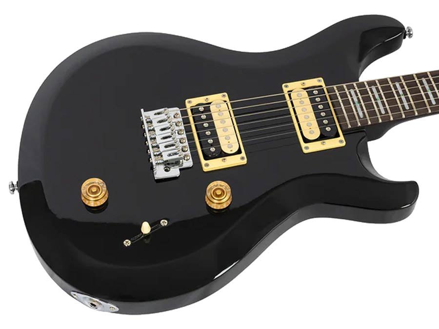 mahogany electric guitar black - Afbeelding 4