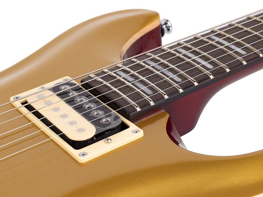 mahogany+maple top electric guitar metallic gold - Afbeelding 6