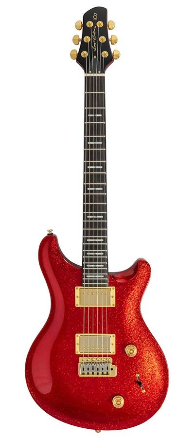 mahogany+maple top electric guitar red sparkle