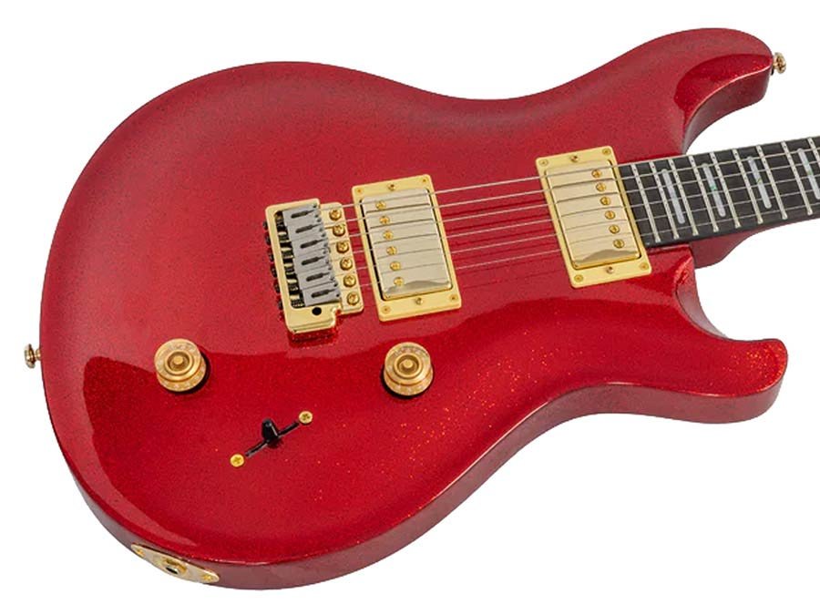 mahogany+maple top electric guitar red sparkle - Afbeelding 4