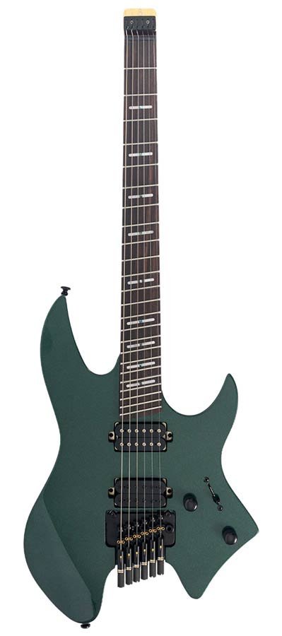 mahogany + maple top electric guitar metallic green, with gigbag