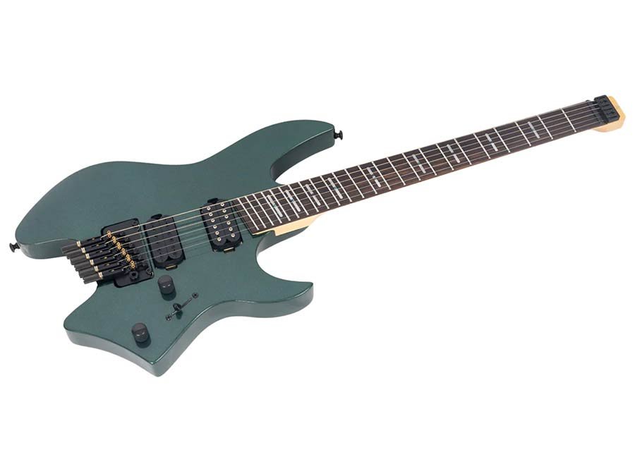 mahogany + maple top electric guitar metallic green, with gigbag - Afbeelding 3