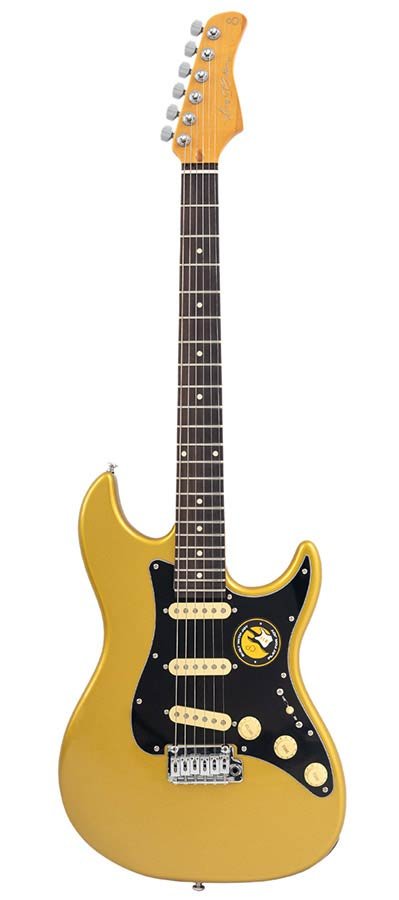 electric guitar S-style metallic gold