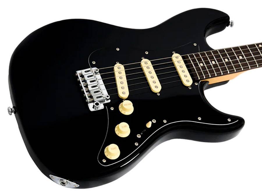electric guitar S-style black - Afbeelding 4