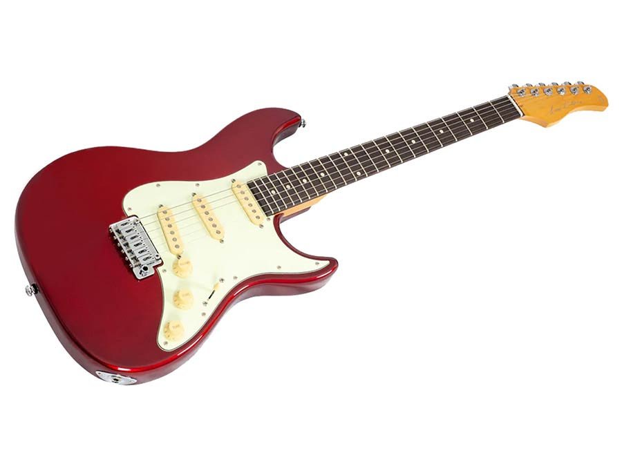 electric guitar S-style candy apple red - Afbeelding 3