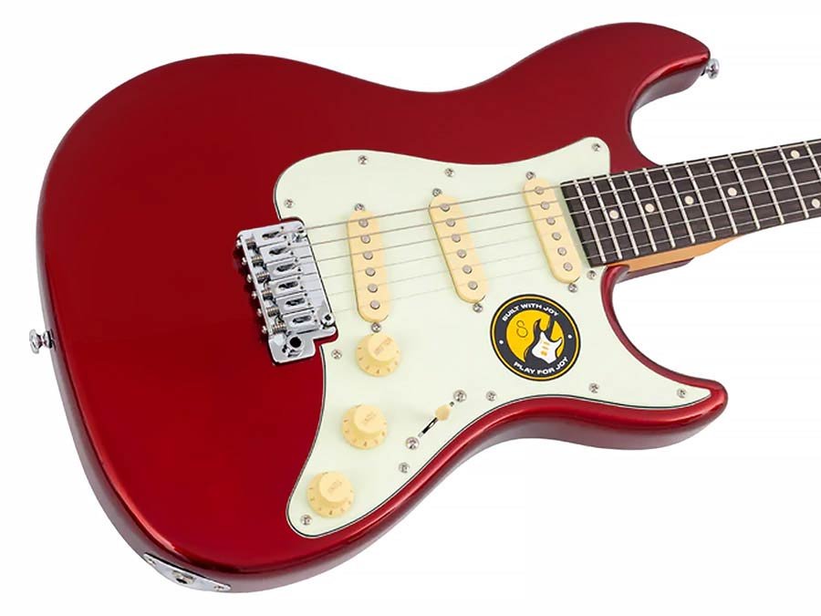 electric guitar S-style candy apple red - Afbeelding 4