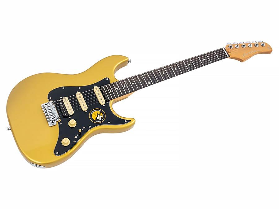 electric guitar S-style metallic gold - Afbeelding 3