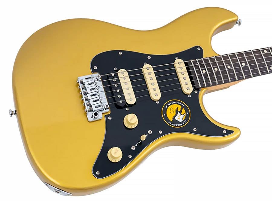 electric guitar S-style metallic gold - Afbeelding 4