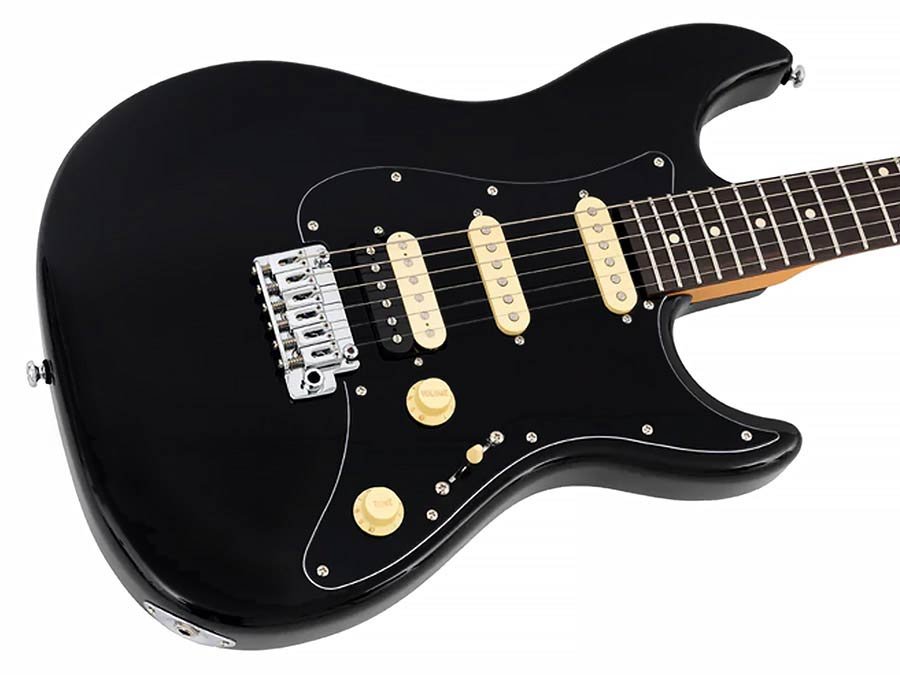 electric guitar S-style black - Afbeelding 4