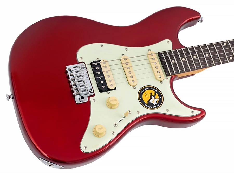 electric guitar S-style candy apple red - Afbeelding 4