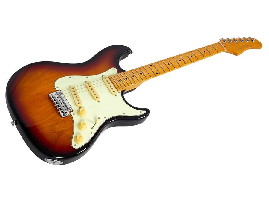 electric guitar S-style 3-tone sunburst - Afbeelding 3