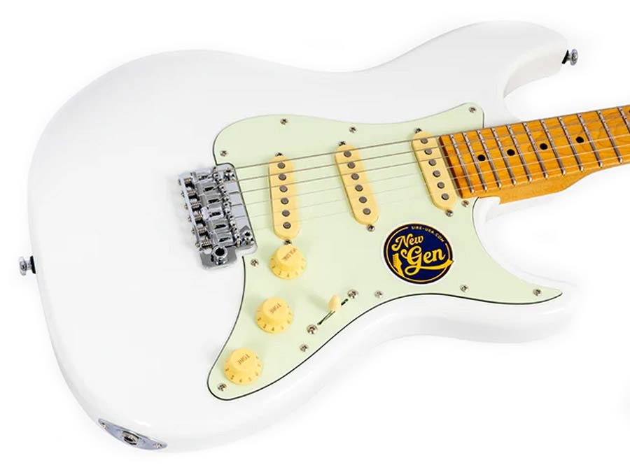 electric guitar S-style white - Afbeelding 4