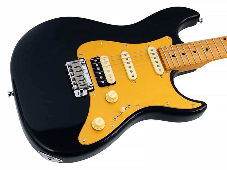 electric guitar S-style black - Afbeelding 4