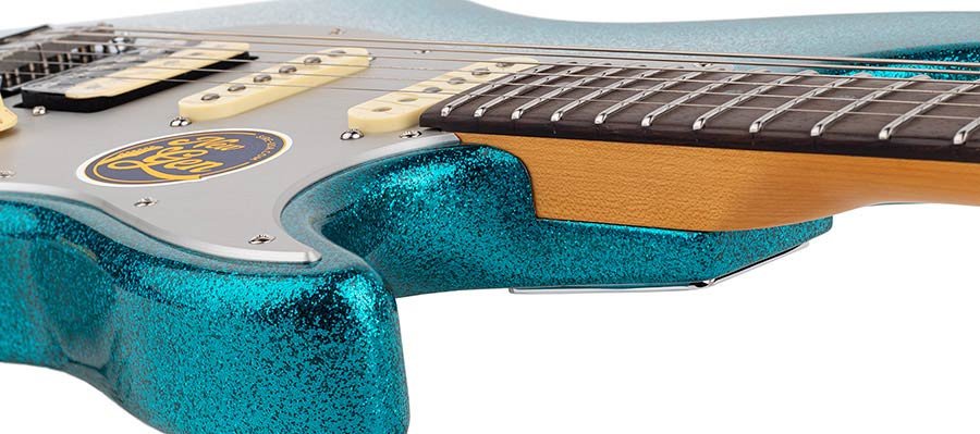 electric guitar S-style skyburst sparkle - Afbeelding 9