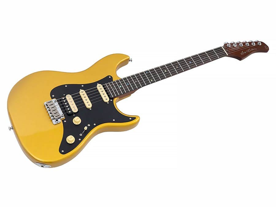 electric guitar S-style metallic gold - Afbeelding 3
