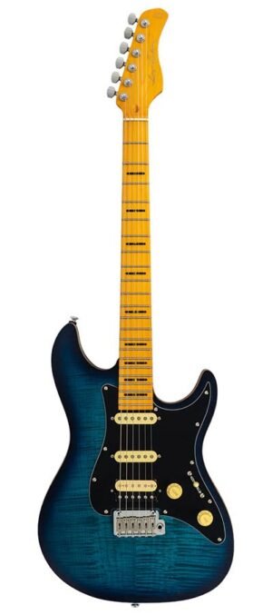 Sire electric guitar S-style transparent blue satin