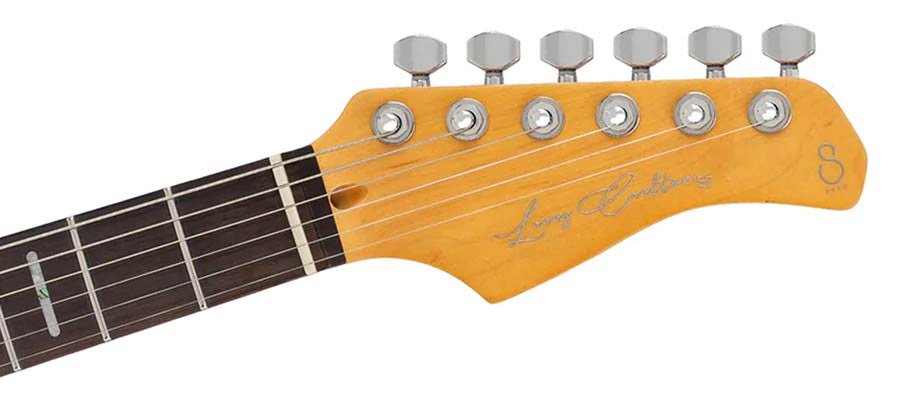 electric guitar S-style transparent black satin - Afbeelding 5