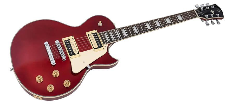 electric guitar L-style candy apple red - Afbeelding 3
