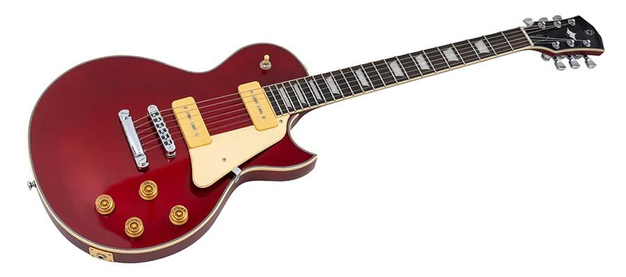 electric guitar L-style candy apple red - Afbeelding 3