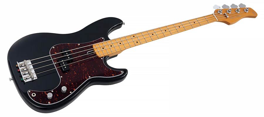 alder 4-string passive bass guitar black - Afbeelding 3