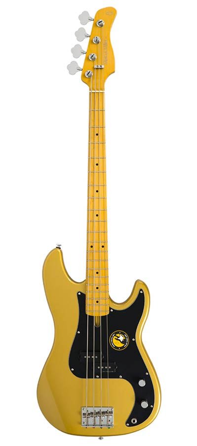 alder 4-string passive bass guitar metallic gold