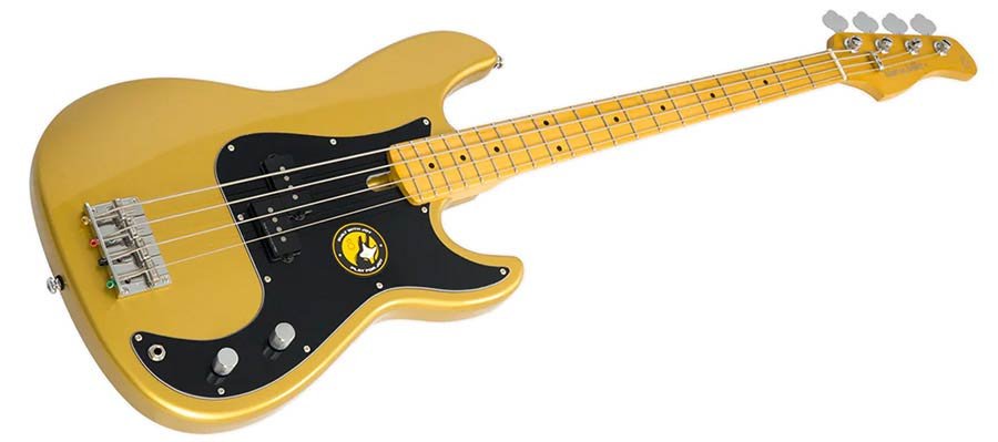 alder 4-string passive bass guitar metallic gold - Afbeelding 3