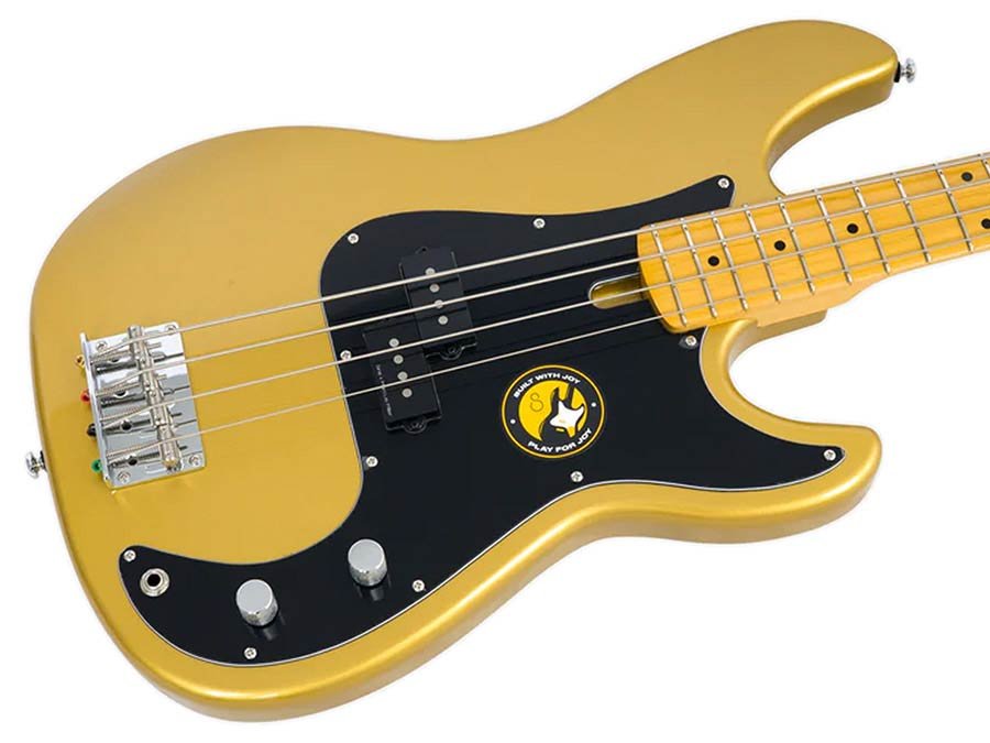 alder 4-string passive bass guitar metallic gold - Afbeelding 4
